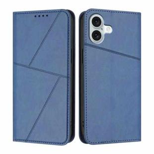 For iPhone 16 Plus Strong Magnetic Frosted Flip Leather Phone Case(Royal Blue)