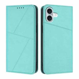 For iPhone 16 Plus Strong Magnetic Frosted Flip Leather Phone Case(Light Blue)