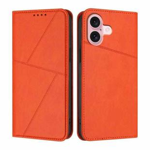 For iPhone 16 Strong Magnetic Frosted Flip Leather Phone Case(Orange)