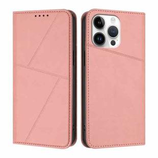For iPhone 15 Pro Max Strong Magnetic Frosted Flip Leather Phone Case(Pink)