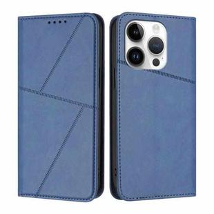 For iPhone 15 Pro Strong Magnetic Frosted Flip Leather Phone Case(Royal Blue)