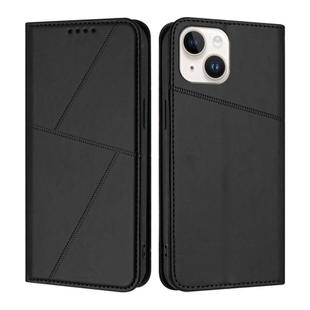 For iPhone 15 Strong Magnetic Frosted Flip Leather Phone Case(Black)