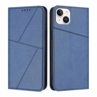 For iPhone 14 Plus Strong Magnetic Frosted Flip Leather Phone Case(Royal Blue)