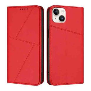 For iPhone 14 Plus Strong Magnetic Frosted Flip Leather Phone Case(Red)