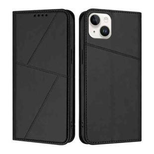 For iPhone 14 Plus Strong Magnetic Frosted Flip Leather Phone Case(Black)