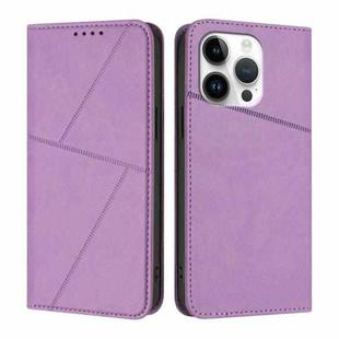 For iPhone 13 Pro Strong Magnetic Frosted Flip Leather Phone Case(Light Purple)