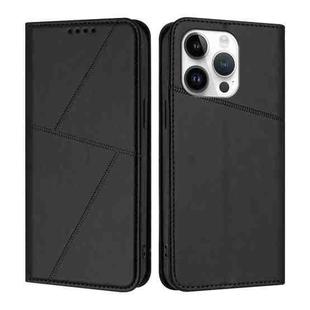 For iPhone 13 Pro Strong Magnetic Frosted Flip Leather Phone Case(Black)