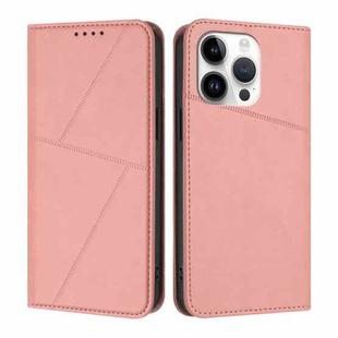 For iPhone 13 Pro Strong Magnetic Frosted Flip Leather Phone Case(Pink)