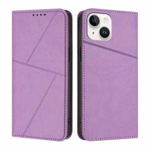 For iPhone 13 mini Strong Magnetic Frosted Flip Leather Phone Case(Light Purple)