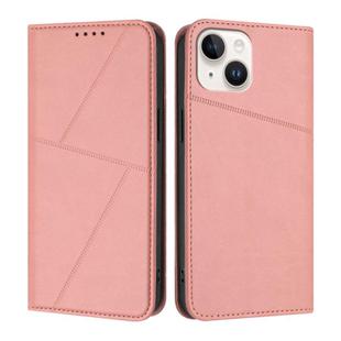 For iPhone 13 mini Strong Magnetic Frosted Flip Leather Phone Case(Pink)