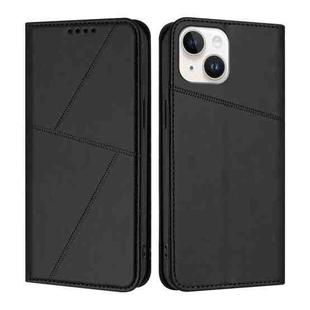 For iPhone 13 Strong Magnetic Frosted Flip Leather Phone Case(Black)