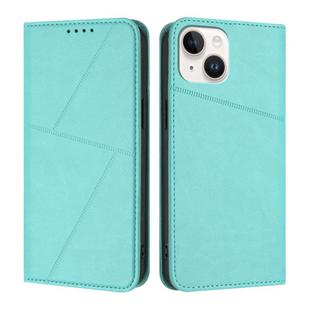 For iPhone 13 Strong Magnetic Frosted Flip Leather Phone Case(Light Blue)