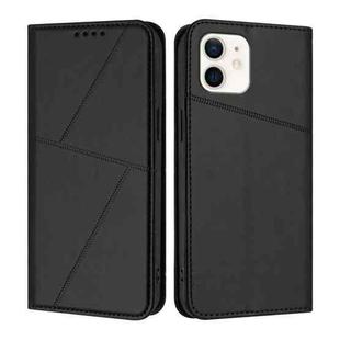 For iPhone 12 / 12 Pro Strong Magnetic Frosted Flip Leather Phone Case(Black)