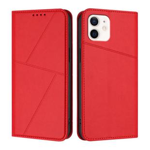 For iPhone 12 mini Strong Magnetic Frosted Flip Leather Phone Case(Red)