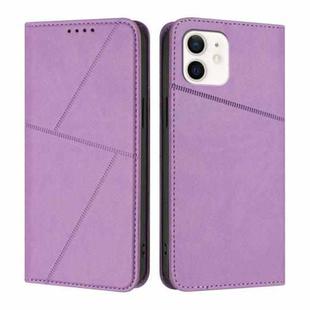 For iPhone 12 mini Strong Magnetic Frosted Flip Leather Phone Case(Light Purple)