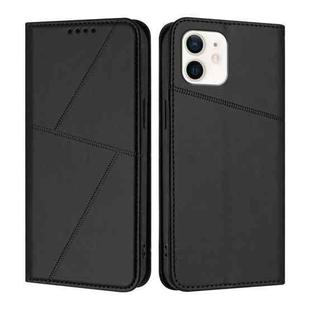 For iPhone 12 mini Strong Magnetic Frosted Flip Leather Phone Case(Black)