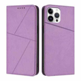 For iPhone 12 Pro Max Strong Magnetic Frosted Flip Leather Phone Case(Light Purple)