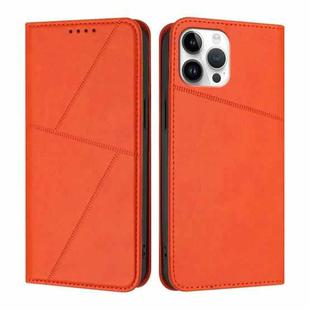 For iPhone 12 Pro Max Strong Magnetic Frosted Flip Leather Phone Case(Orange)