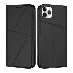 For iPhone 11 Pro Max Strong Magnetic Frosted Flip Leather Phone Case(Black)