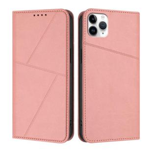 For iPhone 11 Pro Max Strong Magnetic Frosted Flip Leather Phone Case(Pink)
