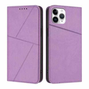 For iPhone 11 Pro Strong Magnetic Frosted Flip Leather Phone Case(Light Purple)