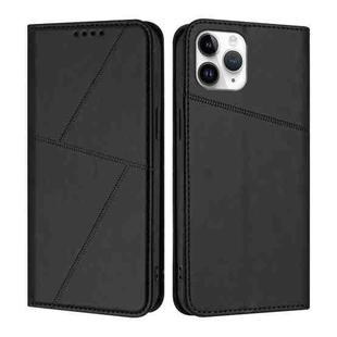 For iPhone 11 Pro Strong Magnetic Frosted Flip Leather Phone Case(Black)