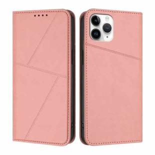 For iPhone 11 Pro Strong Magnetic Frosted Flip Leather Phone Case(Pink)