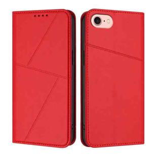 For iPhone SE 2022 / SE 2020 / 8 / 7 Strong Magnetic Frosted Flip Leather Phone Case(Red)