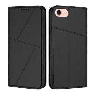For iPhone SE 2022 / SE 2020 / 8 / 7 Strong Magnetic Frosted Flip Leather Phone Case(Black)