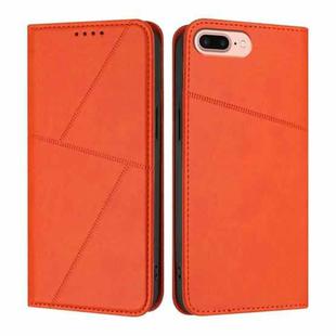 For iPhone 8 Plus / 7 Plus / 6 Plus Strong Magnetic Frosted Flip Leather Phone Case(Orange)