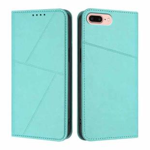For iPhone 8 Plus / 7 Plus / 6 Plus Strong Magnetic Frosted Flip Leather Phone Case(Light Blue)