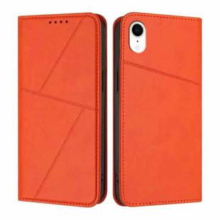 For iPhone XR Strong Magnetic Frosted Flip Leather Phone Case(Orange)