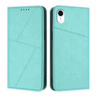 For iPhone XR Strong Magnetic Frosted Flip Leather Phone Case(Light Blue)