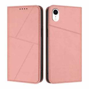 For iPhone XR Strong Magnetic Frosted Flip Leather Phone Case(Pink)