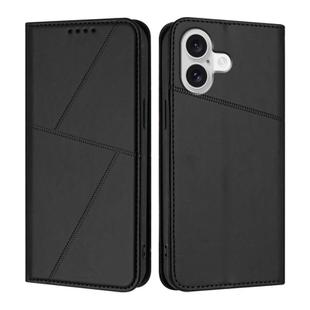 For iPhone 17 Strong Magnetic Frosted Flip Leather Phone Case(Black)
