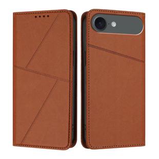 For iPhone 17 Air Strong Magnetic Frosted Flip Leather Phone Case(Coffee Color)