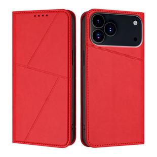 For iPhone 17 Pro Max Strong Magnetic Frosted Flip Leather Phone Case(Red)