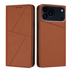 For iPhone 17 Pro Max Strong Magnetic Frosted Flip Leather Phone Case(Coffee Color)