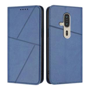 For Fujitsu FCNT Rakuraku F-53E Strong Magnetic Frosted Flip Leather Phone Case(Royal Blue)