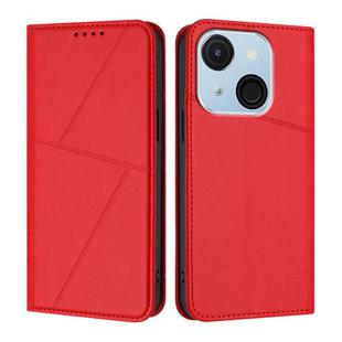 For Itel A50C Strong Magnetic Frosted Flip Leather Phone Case(Red)