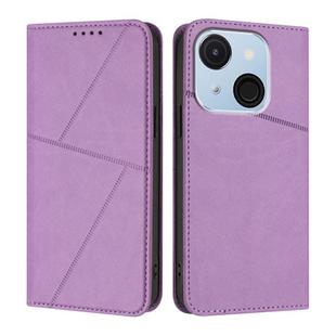 For Itel A50C Strong Magnetic Frosted Flip Leather Phone Case(Light Purple)