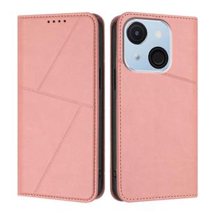 For Itel A50C Strong Magnetic Frosted Flip Leather Phone Case(Pink)