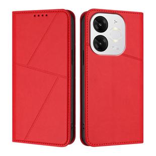 For Itel A80 Strong Magnetic Frosted Flip Leather Phone Case(Red)