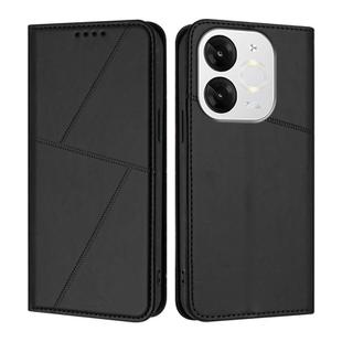 For Itel A80 Strong Magnetic Frosted Flip Leather Phone Case(Black)