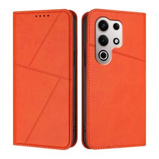 For Itel S25 Ultra Strong Magnetic Frosted Flip Leather Phone Case(Orange)