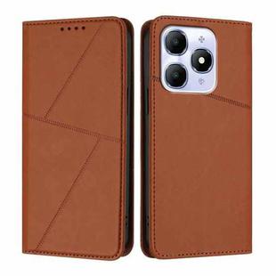 For itel A90 Strong Magnetic Frosted Flip Leather Phone Case(Coffee Color)