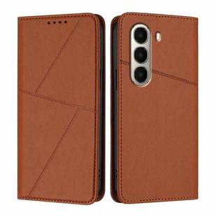 For itel A95 Strong Magnetic Frosted Flip Leather Phone Case(Coffee Color)