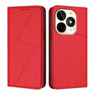 For itel P65C Strong Magnetic Frosted Flip Leather Phone Case(Red)