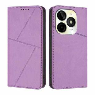 For itel P65C Strong Magnetic Frosted Flip Leather Phone Case(Light Purple)