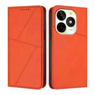 For itel P65C Strong Magnetic Frosted Flip Leather Phone Case(Orange)